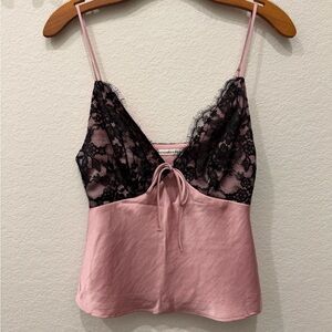 Abercrombie & Fitch Pink Camisole with Black Lace